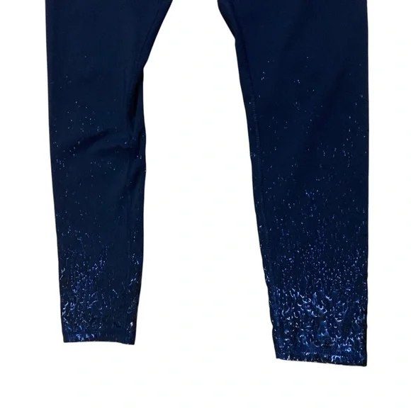 Z by Zobha Women’s Shine High Waisted Leggings Size L Athletic Navy Sparkle - Picture 4 of 14
